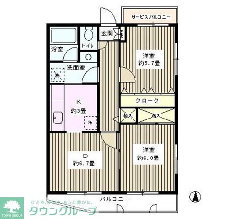 メゾンドボヌール梅島の物件間取画像